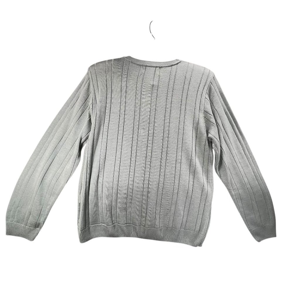 NWT Vtg Alfred Dunner Cardigan Sweater Button Down Blue USA PM Ribbed Knit - Picture 4 of 11